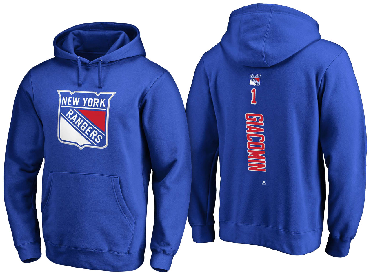 NHL Men New York Rangers 1 Giacomin blue Adidas Hoodie